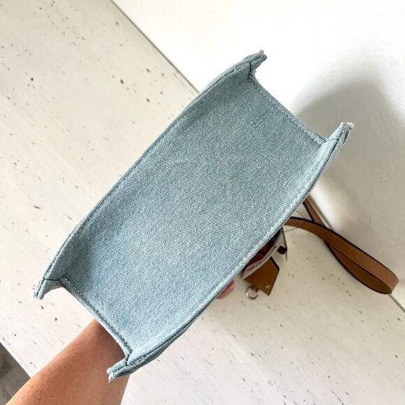 True Religion Denim Quilted Tote Satchel Crossbody Bag - Blue - NEW - TNFB0110 - Picture 7 of 12